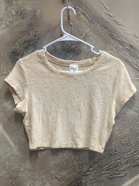 ⚡️ RAVE READY ⚡️ Aerie Offline Smiley Terry Crop - Festival & Streetwear - S